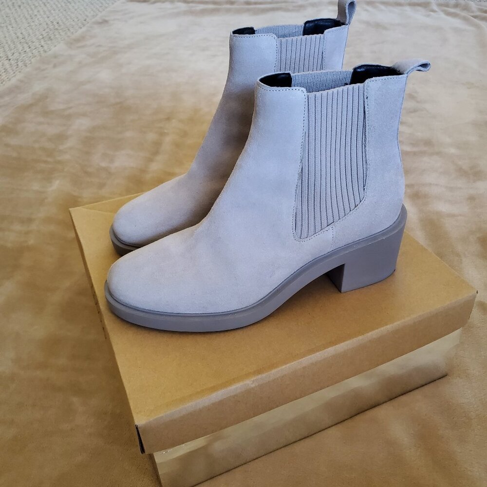 Gray Suede Ankle boots, Size 9.5